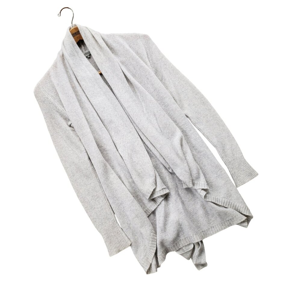 27 Miles Malibu Cashmere Belted Cardigan Open Front Women's XS Gray